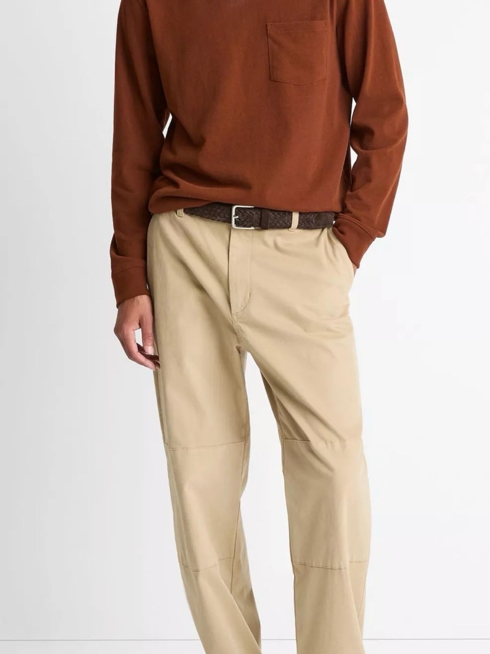 Vince Sueded Jersey Long Sleeve Pocket T-Shirt Copperhead
